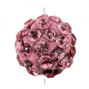 Plasticine round bead rhinestones 8mm Light Rose x1|raw }}