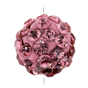 Plasticine round bead rhinestones 8mm Light Rose x1