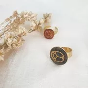 20mm Round flat cabochon - beetle - by Perles&Co - Amethyst - Gold x1