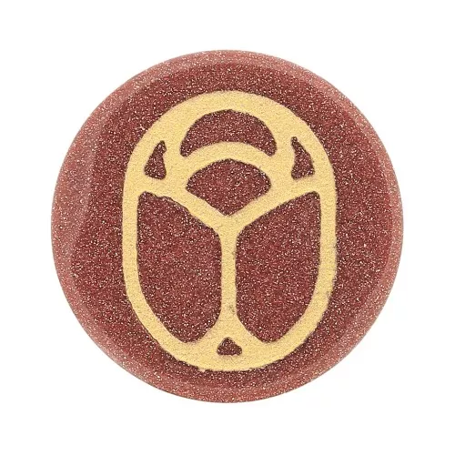 15mm Flat Cabochon - engraved beetle - by Perles & Co - Gold Stone - Gold x1