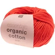 Essentials Organic Cotton Aran - Red x 50g