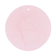 25mm Round flat gemstone pendant - Rose Quartz x1
