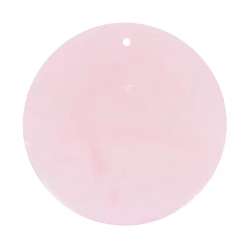 25mm Round flat gemstone pendant - Rose Quartz x1