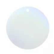 25mm Round flat gemstone pendant - Opalite x1
