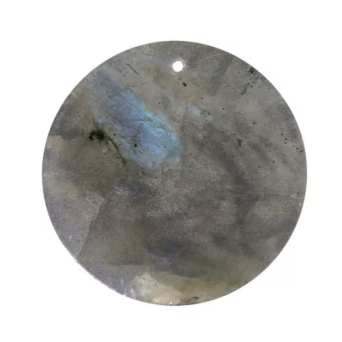 25mm Round flat gemstone pendant - Labradorite x1