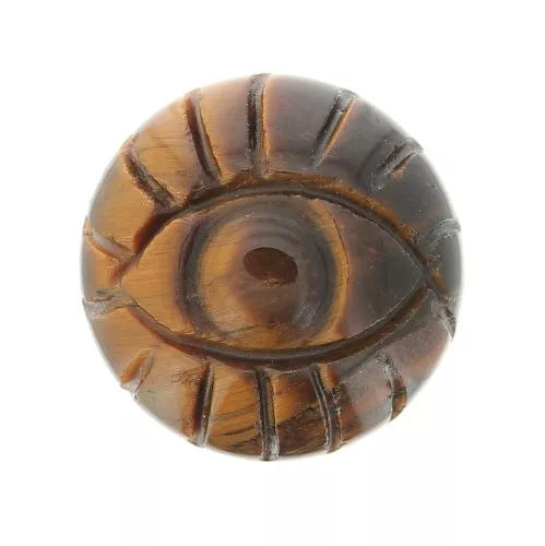 16mm Round engraved eye gemstone cabochon - Tiger Eye x1