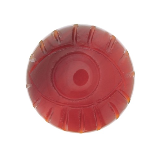 16mm Round engraved eye gemstone cabochon - Carnelian x1