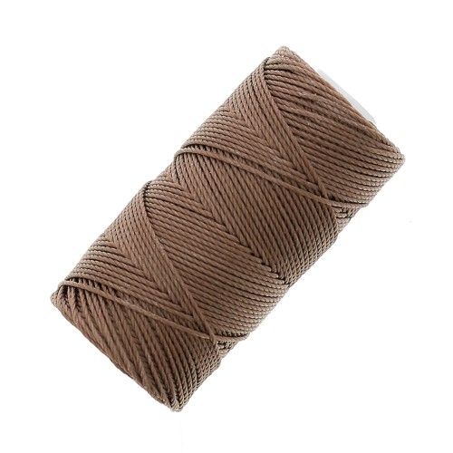 0.4mm C-LON Fine Weight Bead Cord - Medium brown x45m