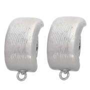 Rounded Rectangle Earring Clips for Unpierced Ears, 23.5x12mm, White Bronze (2-Pack)