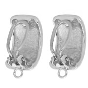 Rounded Rectangle Earring Clips for Unpierced Ears, 23.5x12mm, White Bronze (2-Pack)