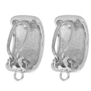Rounded Rectangle Earring Clips for Unpierced Ears, 23.5x12mm, White Bronze (2-Pack)