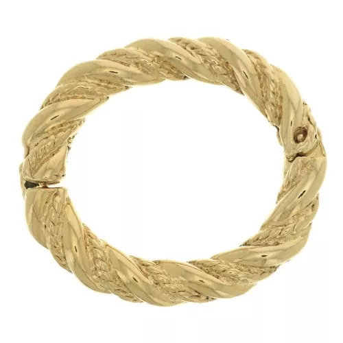 28x25mm Twisted and worked oval clasp to clip - Gold tone x1