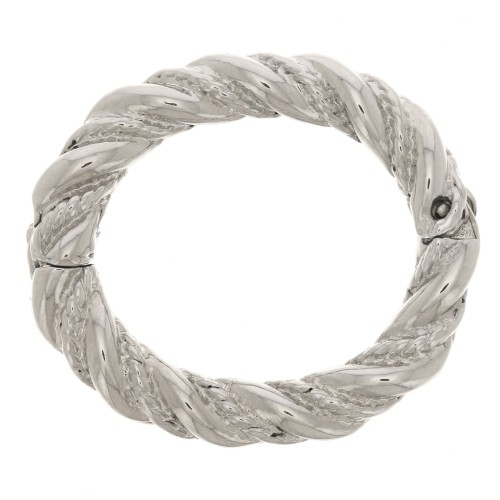 28x25mm Twisted and worked oval clasp to clip - Rhodium x1