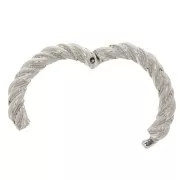 28x25mm Twisted and worked oval clasp to clip - Rhodium x1