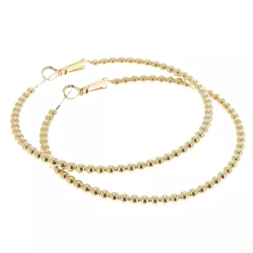 59mm Small Ball Hoop earrings - Gold Tone x2