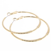 52.5mm Flat striated earring hoops - Gold Tone x2|raw }}