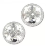 Filigreed metal circles ball 16mm Silver tone x1