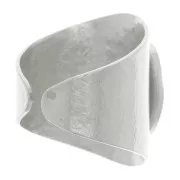 Adjustable hammered ring for 14x10mm cabochon - Fine silver plating x1