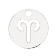 10mm 925 Sterling Silver Round charm - zodiac sign - Aries x1|raw }}