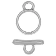 Toggle clasp round-shaped  9mm Rhodium tone  x1
