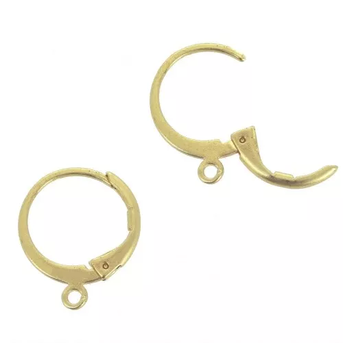 Leverback earrings 12mm Gold-tone x2
