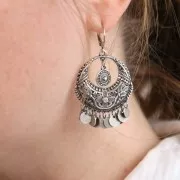 Leverback earrings 12mm Old silver tone x2