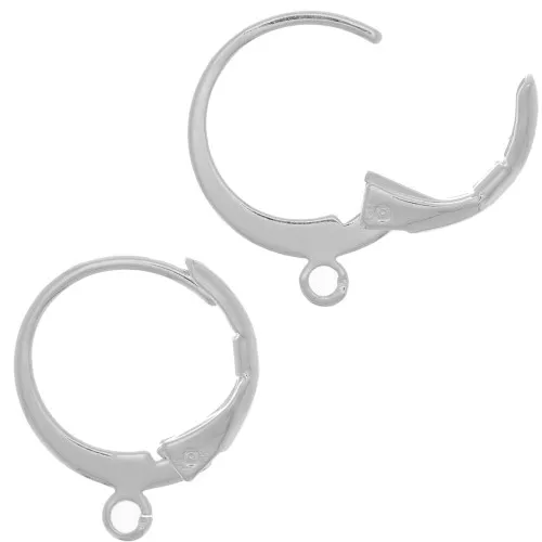 Leverback earrings 12mm fine silver plating x2