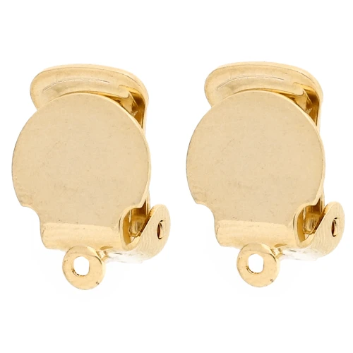 10mm Ear clips - non-pierced ears - Fine Gold Plated x2