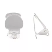 10 mm Plate Earring Clips - For Unpierced Ears - Rhodium-Plated (2-Pack)