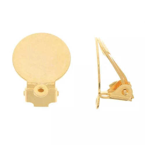 12mm Ear clips - non-pierced ears - Fine Gold Plated x2