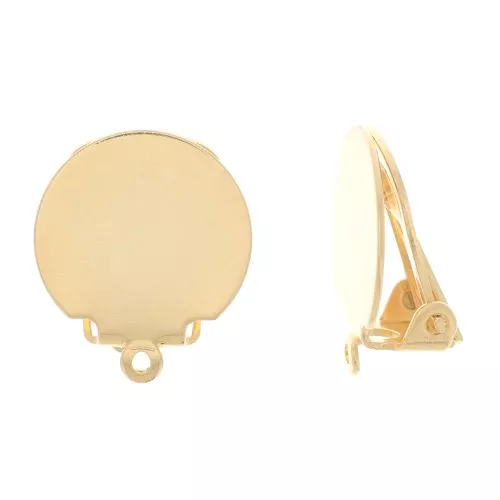 15mm Ear clips - non-pierced ears - Fine Gold Plated x2