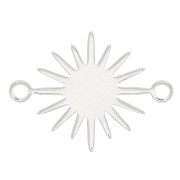 13mm 2-ring sun connector - Rhodium Tone x1