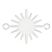 13mm 2-ring sun connector - Rhodium Tone x1