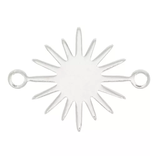 13mm 2-ring sun connector - Rhodium Tone x1