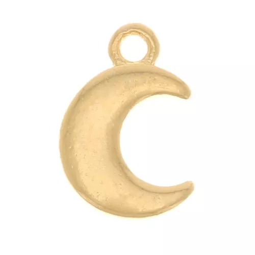 8x5mm Mini Moon Charm - Fine Gold Plated x1