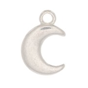 8x5mm Mini Moon Charm - Silver Tone x1|raw }}