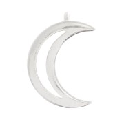12x8mm Hollow Moon Charm - Silver Tone x1|raw }}