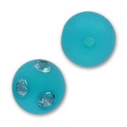 Polaris Round half-drilled rhinestones 6mm Indicolite x1