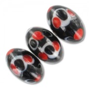 Flat round 17mm Opaque Black/Red x1|raw }}