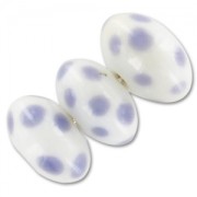 Flat round 17mm Opaque White/Purple x1|raw }}