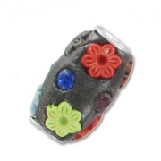 Olive encrusted of beads 19x11mm Multicolors x1|raw }}