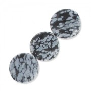Bead Twisted puck Flecked Obsidian 16mm x1|raw }}
