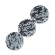 Bead Twisted puck Flecked Obsidian 16mm x1