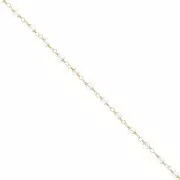 Chain of 6mm faceted glass beads - Gold Tone / Transparent x50cm