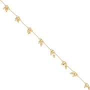 Fancy diamond chain with 13 mm beads Gold x 20cm