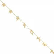 Fancy diamond chain with 13 mm beads Gold x 20cm