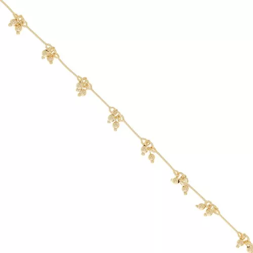 Fancy diamond chain with 13 mm beads Gold x 20cm