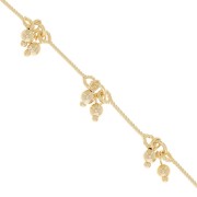 Fancy diamond chain with 13 mm beads Gold x 20cm