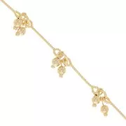 Fancy diamond chain with 13 mm beads Gold x 20cm