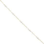 Rombo chain with 4mm imitation freshwater pearls - Gold Tone x50cm|raw }}